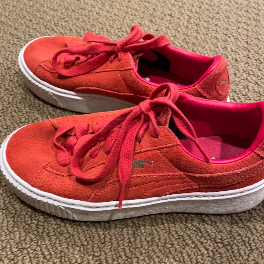 Red suede Puma Sneakers
